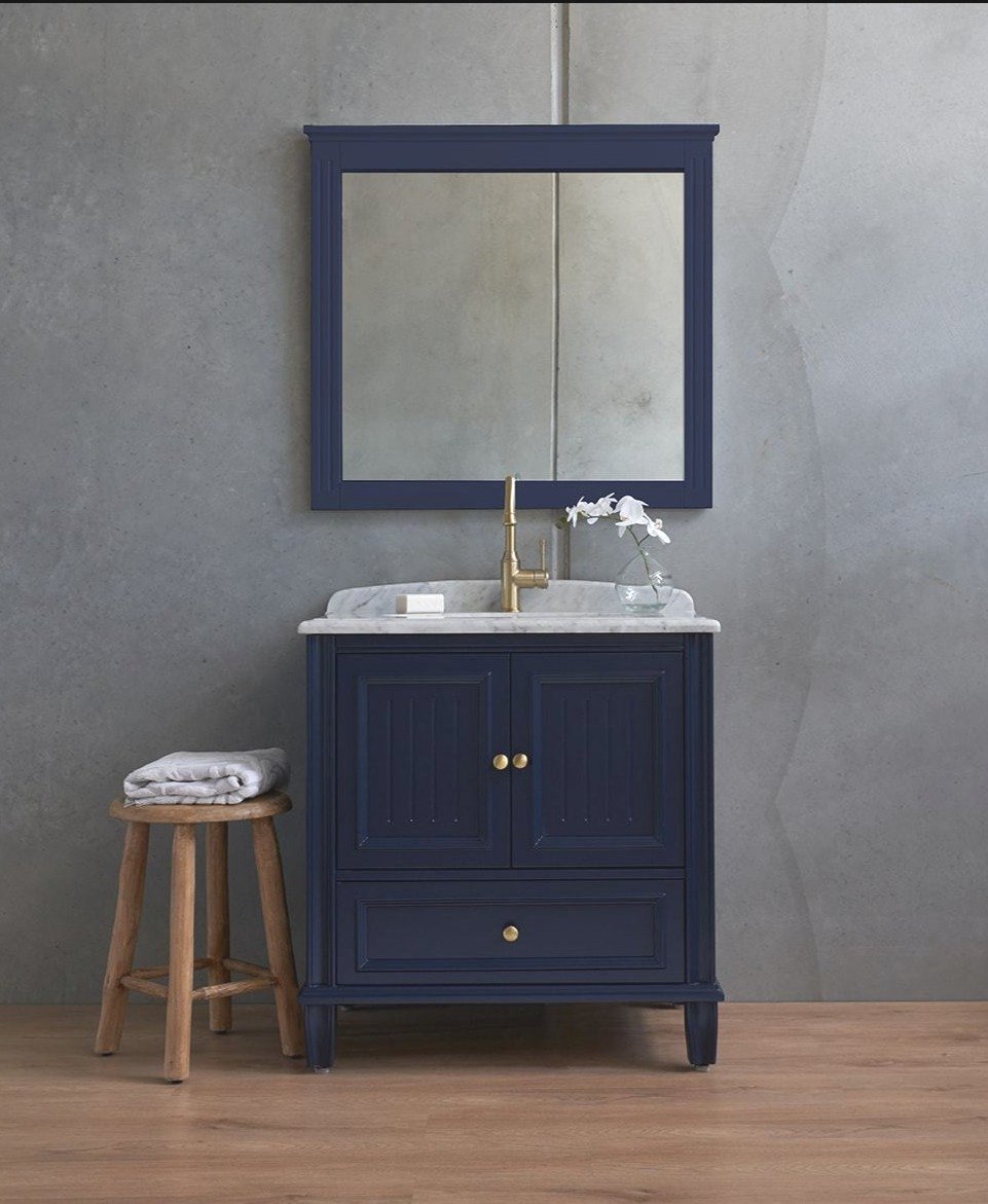Hampton 800 Timber Bathroom Vanity Midnight Blue Birch & Oak Home