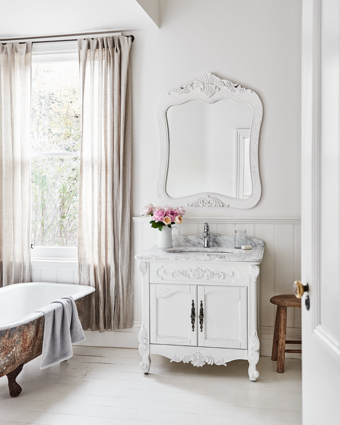 Paris 890 French Provincial Bathroom Vanity - White – Birch & Oak Home ...