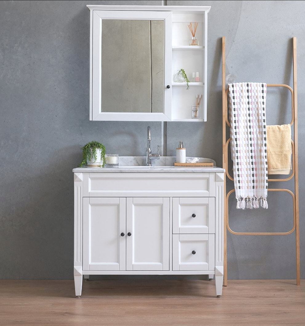 Hamilton Bathroom Mirror 900 White Birch & Oak Home Living