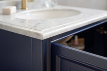 Hampton Timber Bathroom Vanity Blue 800mm Marble Top