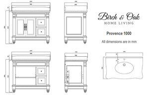 French Provincial Bathroom Vanity White Provence1000 Specifications